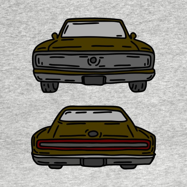 classic muscle car old illustration by fokaction